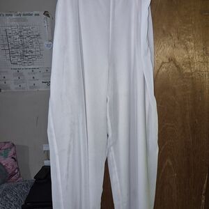 R&M Richards White Wide-Leg Jumpsuit Pants